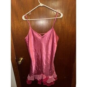 VTG Jones New York Womens Pink Satin Slip Dress Size XL Coquette